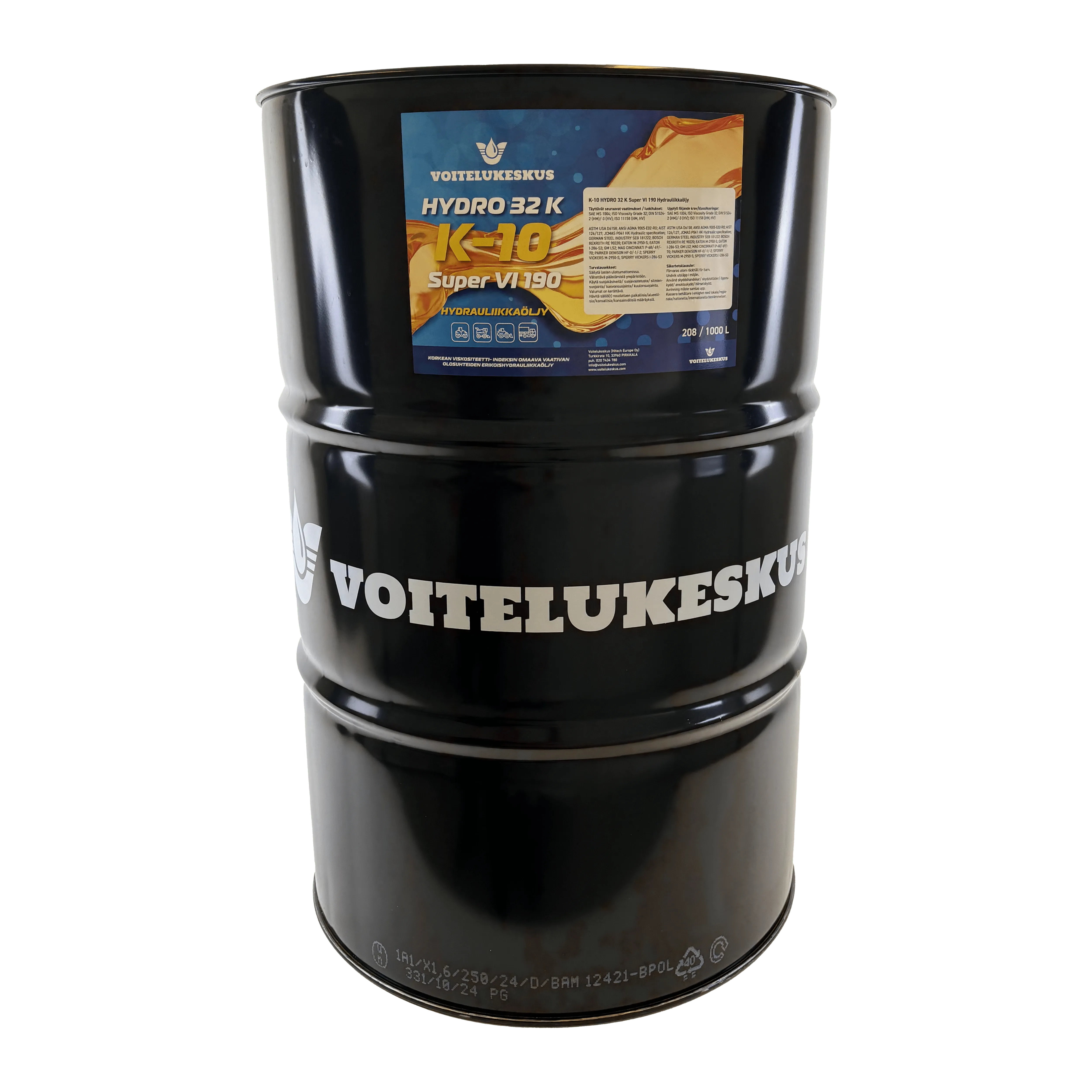 K-10 HYDRO 32 K SUPER VI 190 hydrauliöljy 208L