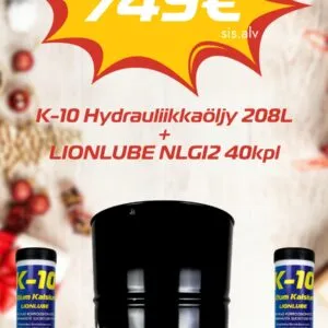 K-10 ELITE S 32/46 hydrauliöljy 208L + LIONLUBE NLGI2 40KPL