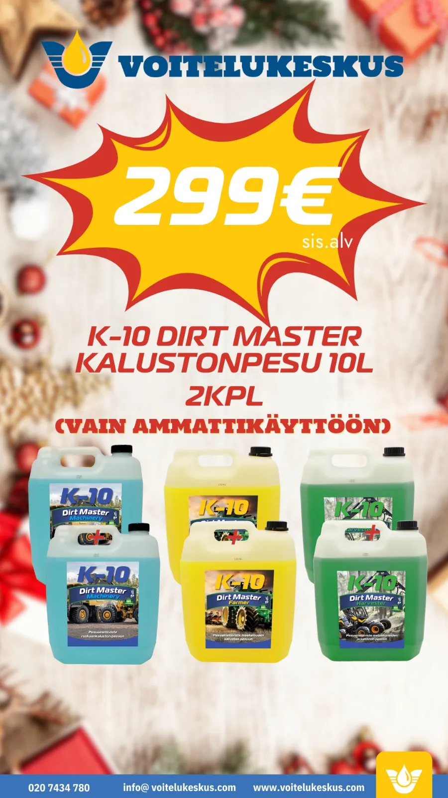K-10 DIRT MASTER KALUSTONPESU 10L 2 kpl