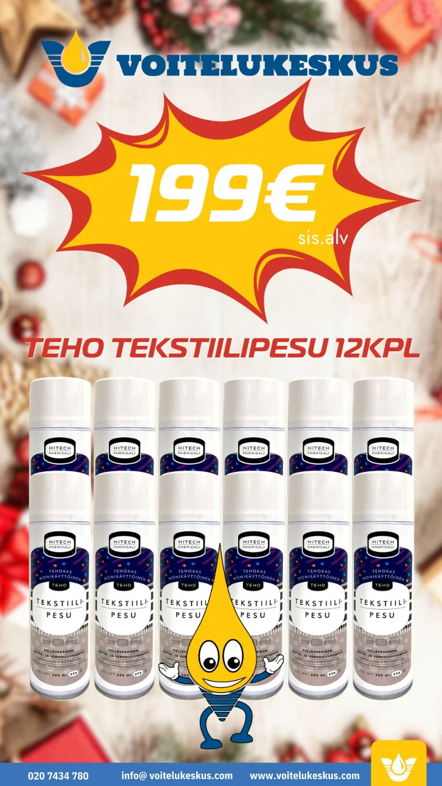 TEHO Tekstiilipesu 12 kpl