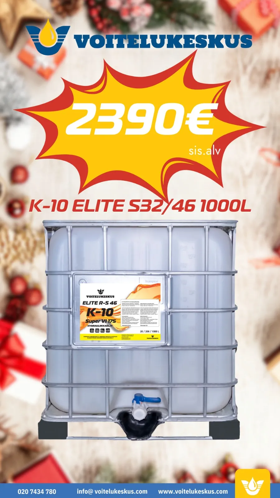 K-10 ELITE R-S 32 / 46 VI 175 hydrauliöljy 1000 L