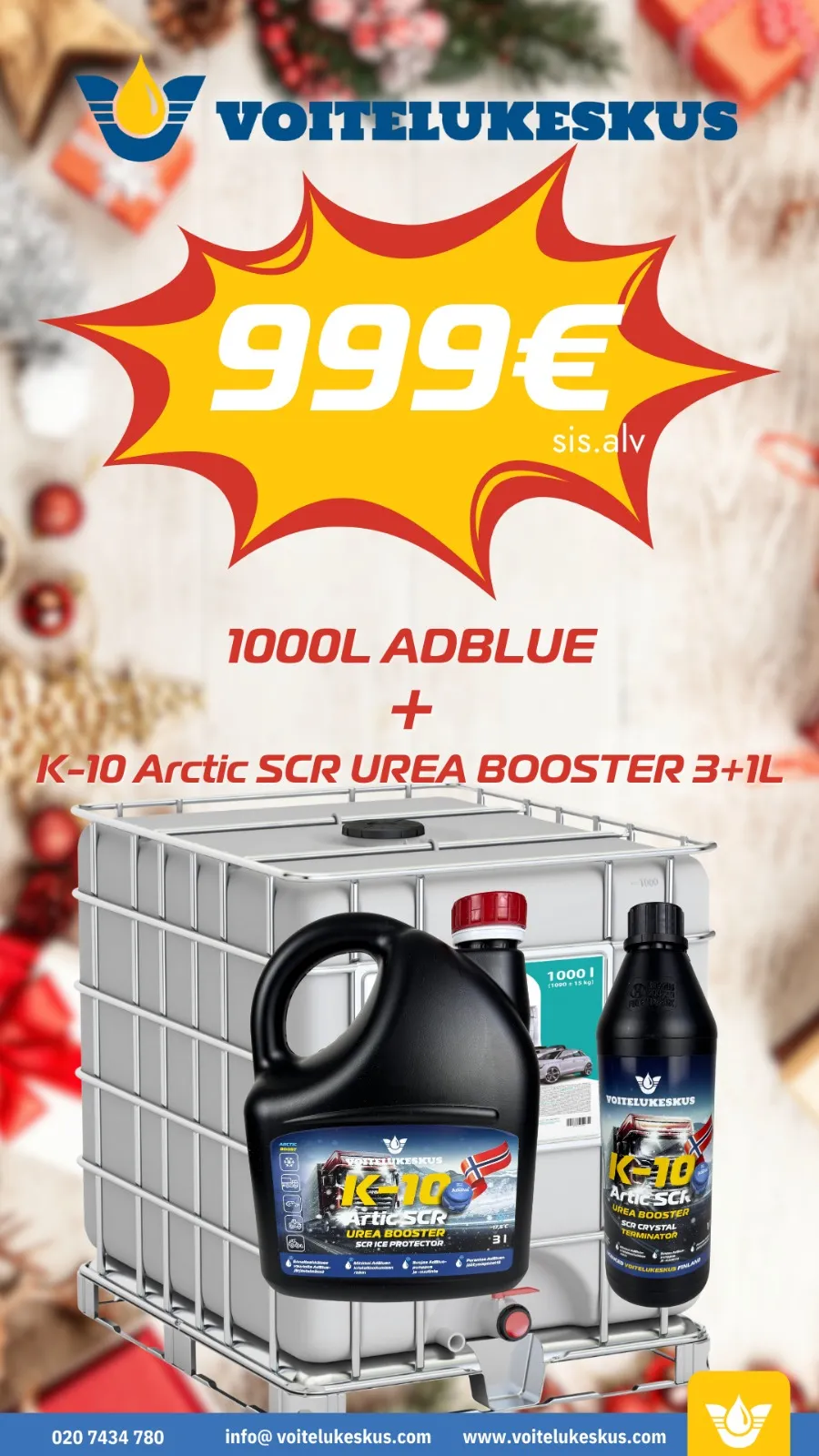 1000L ADBLUE + K-10 ARCTIC SCR UREA BOOSTER 3L + 1L