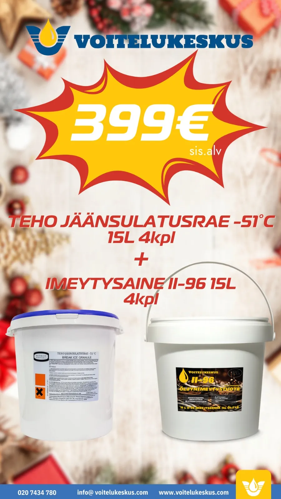TEHO JÄÄNSULATUSRAE -51°C 15L (4 kpl) + IMEYTYSAINE II-96 15L (4 kpl)